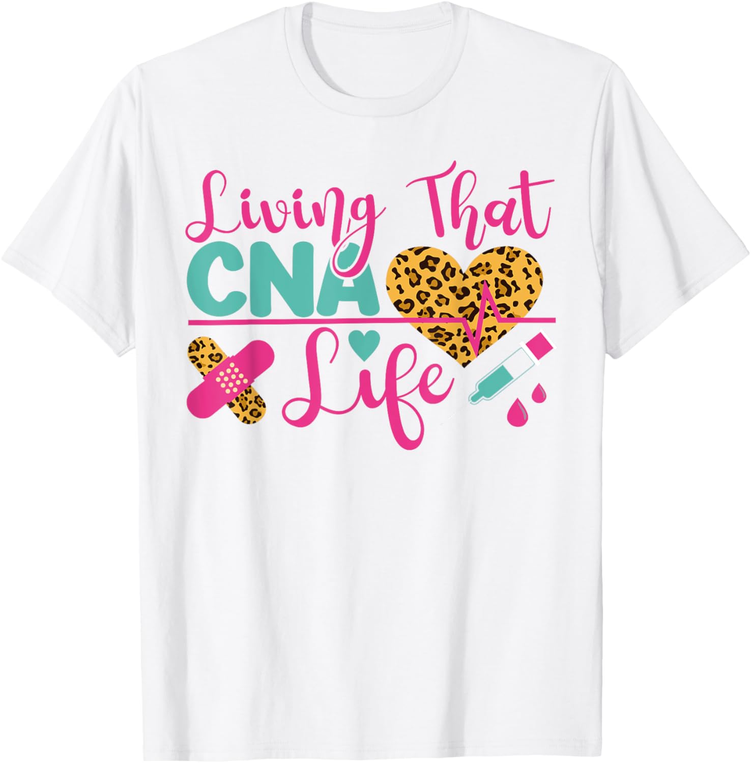CNA Nurse Certified Nursing Assistant Leopard Cheetah Living Apparel Premium Print Fan Favorite