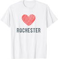 Rochester Heart Love Favorite City or Place Apparel | Google Shopping Optimized | Aesthetic Casual Look