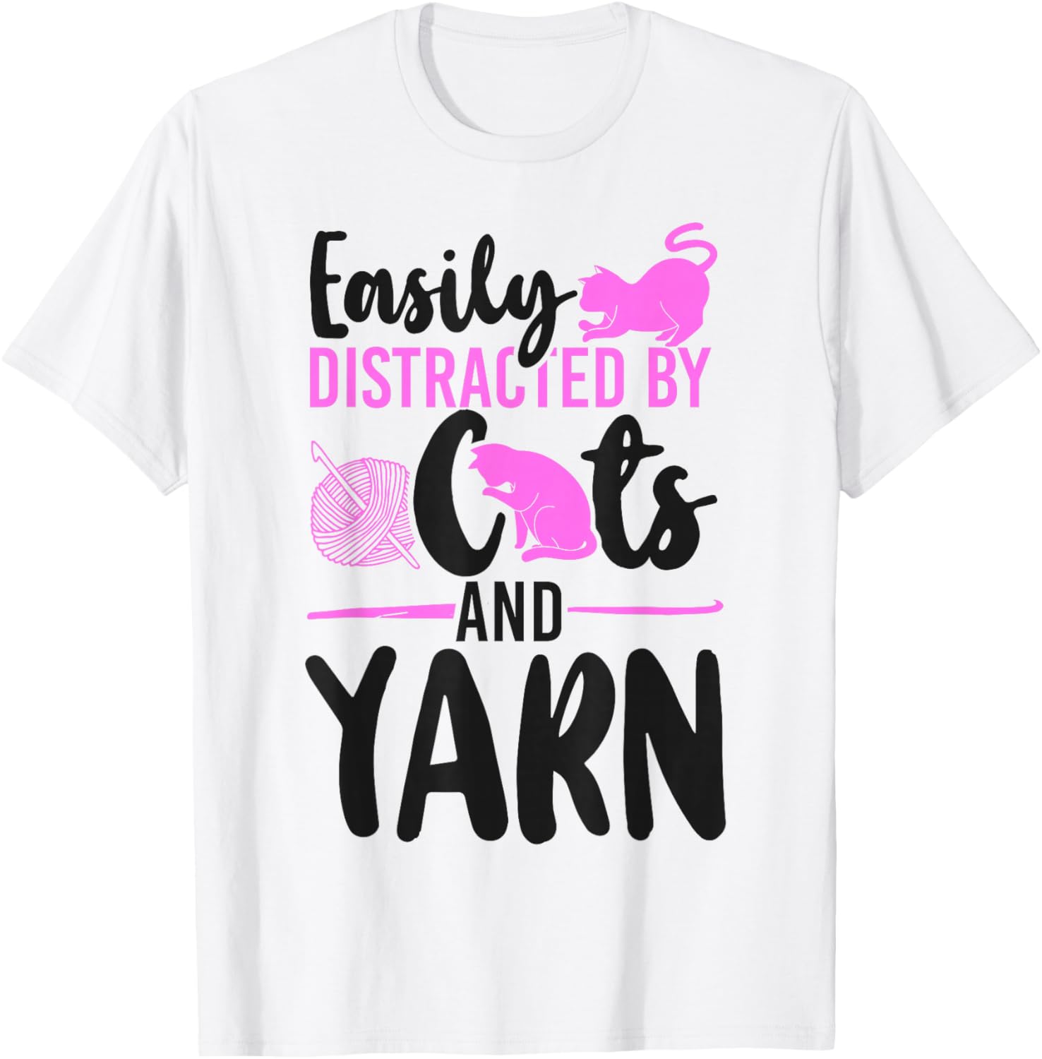 Crocheting Knitting Easily Distracted By Cats And Yarn Yarn Supply | Viral US Pick | High CTR Title
