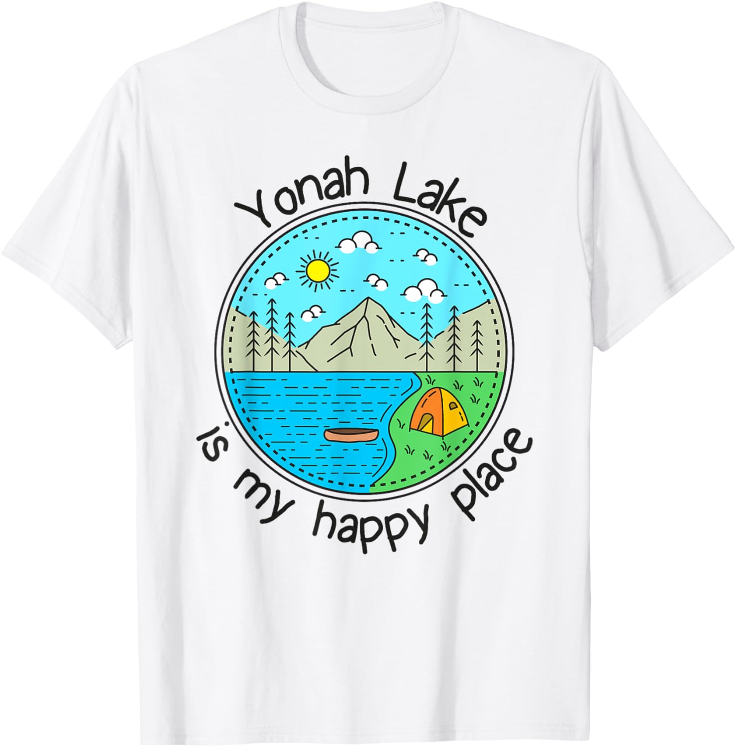 Fishing Boating Camping - My Happy Place Yonah Lake Apparel | Bestseller Style | High CTR Boost