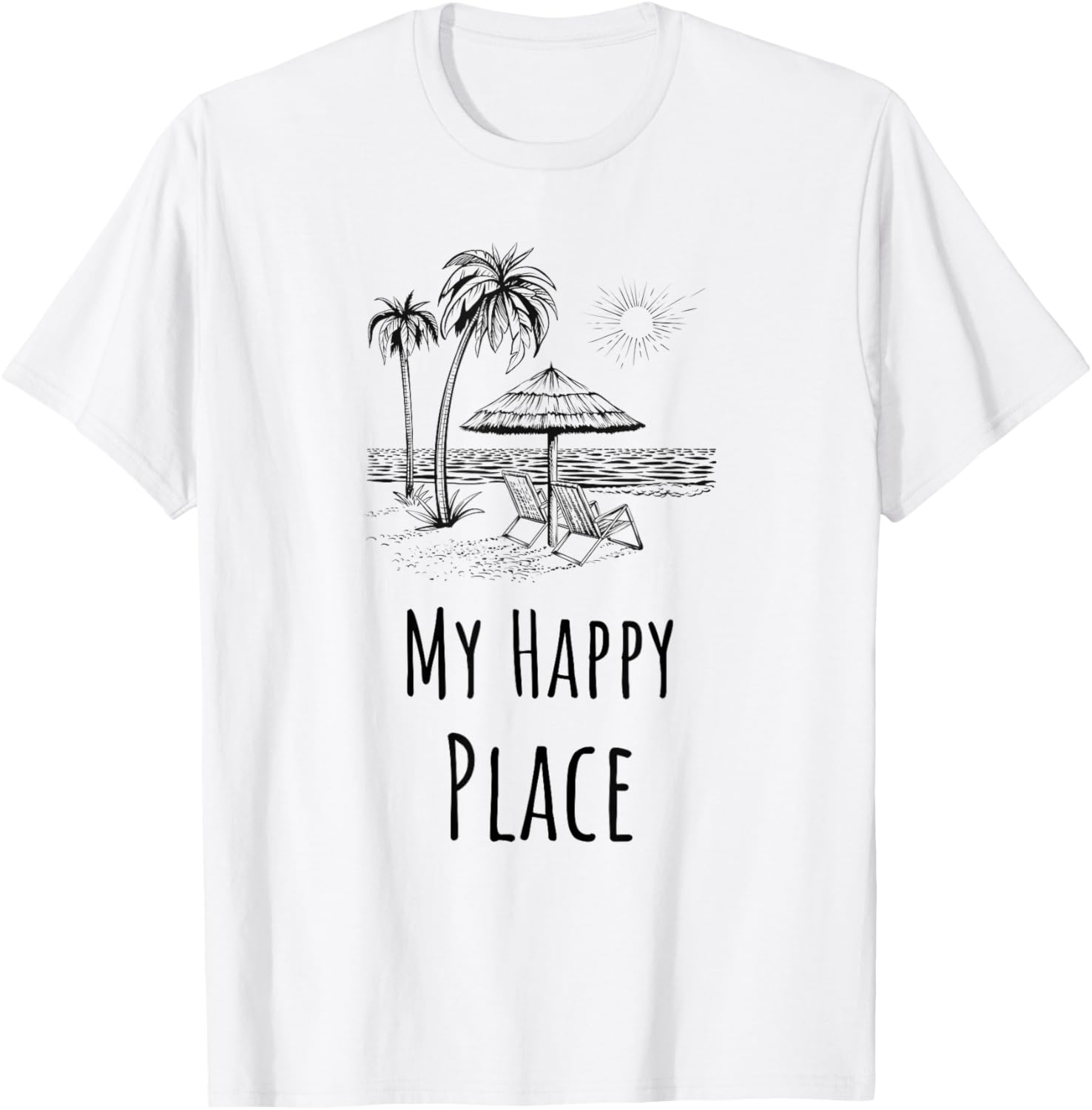 Beach Life My Happy Place Travel Vacation Family Matching Apparel | High Search Volume | Perfect Gift Choice