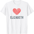 Elizabeth Heart Love Favorite City or Place Apparel | Google Shopping Optimized | Perfect Gift Choice