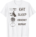 Eat Sleep Crochet Repeat Funny Yarn Crafting Sleep Pajama Yarn Supply | Viral US Pick | Best Seller Choice