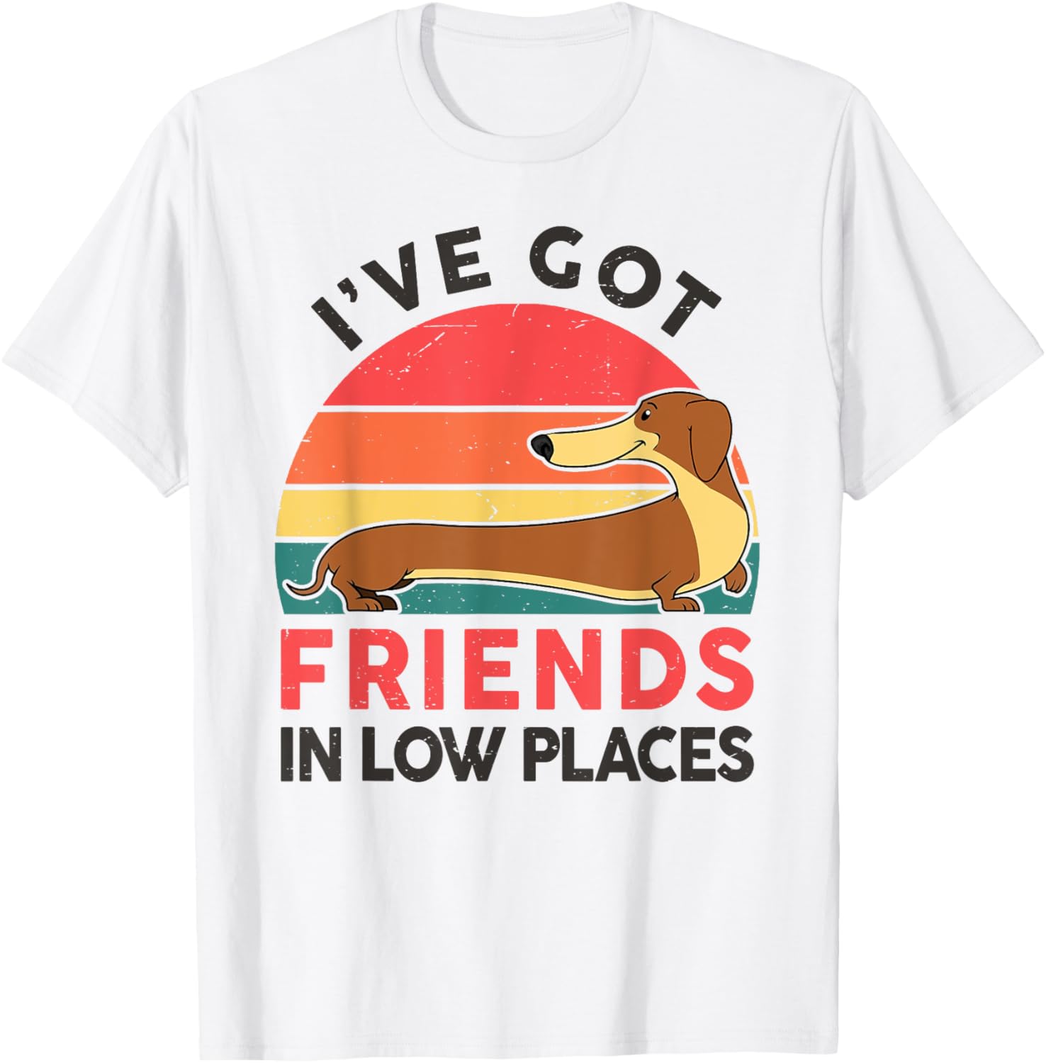 Dachshund I've Got Friends In Low Places Funny Weenie Dog T-Shirt for Men Women Kids T-Shirt | US Viral Pick | Customer Favorite