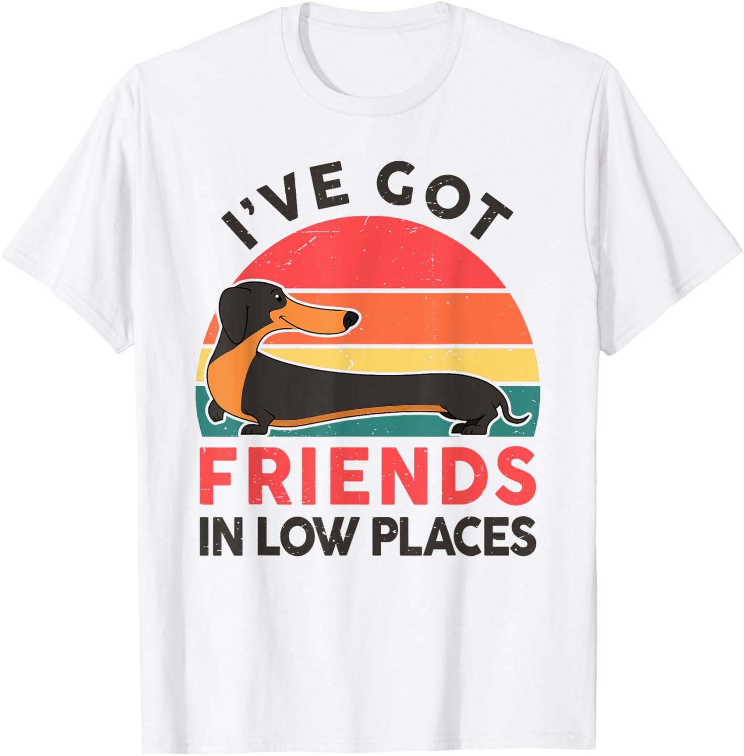 Dachshund I've Got Friends In Low Places Funny Wiener Dog T-Shirt for Men Women Kids T-Shirt | US Viral Pick | Aesthetic Casual Look