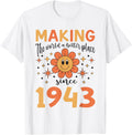 80 Birthday Making the world a better place since 1943 Apparel | Top Conversion Title | Aesthetic Casual Look
