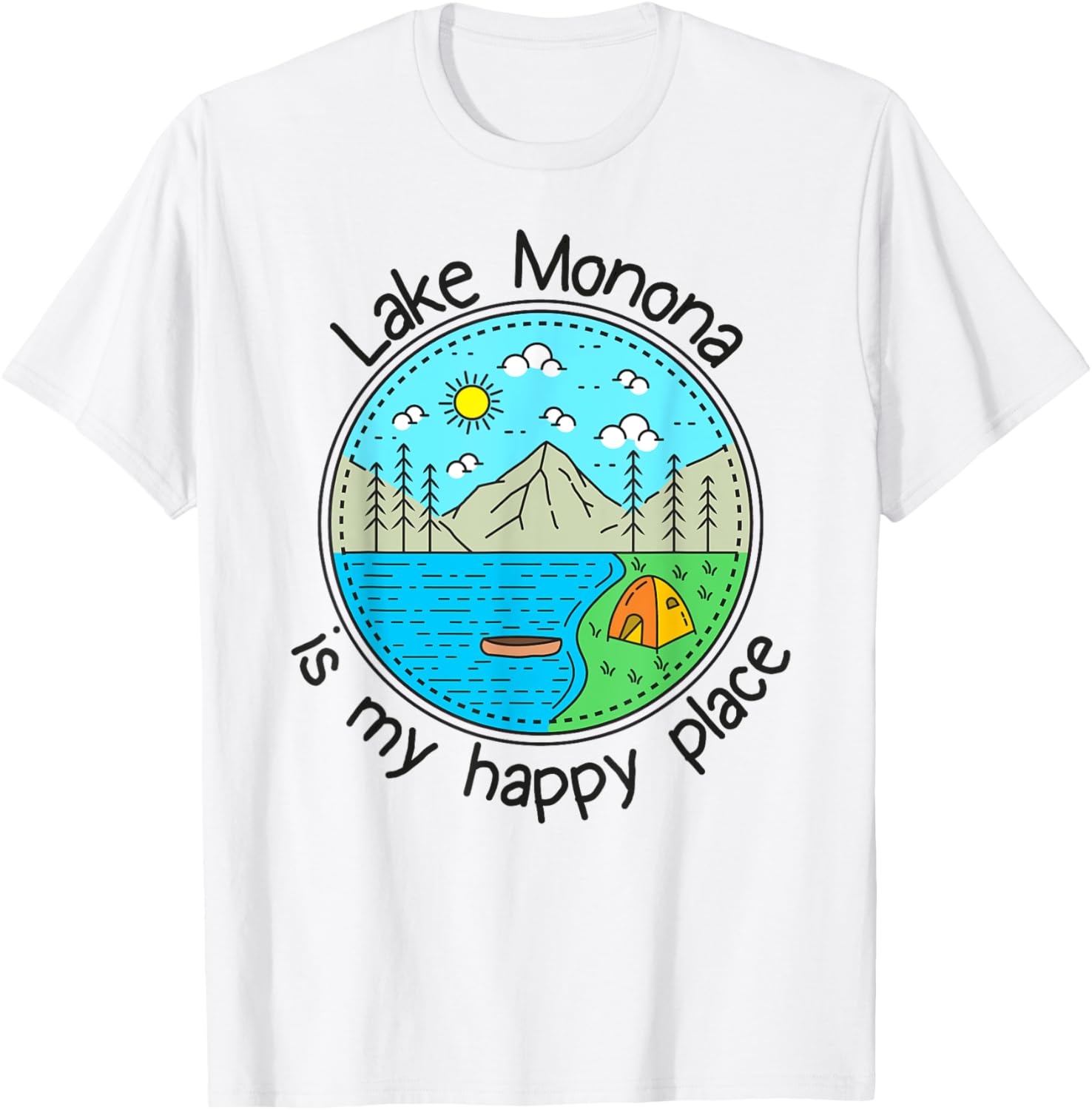 Fishing Boating Camping - My Happy Place Lake Monona Apparel | Premium Quality | High CTR Boost