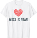 West Jordan Heart Love Favorite City or Place Apparel | Google Shopping Optimized | Perfect Gift Choice