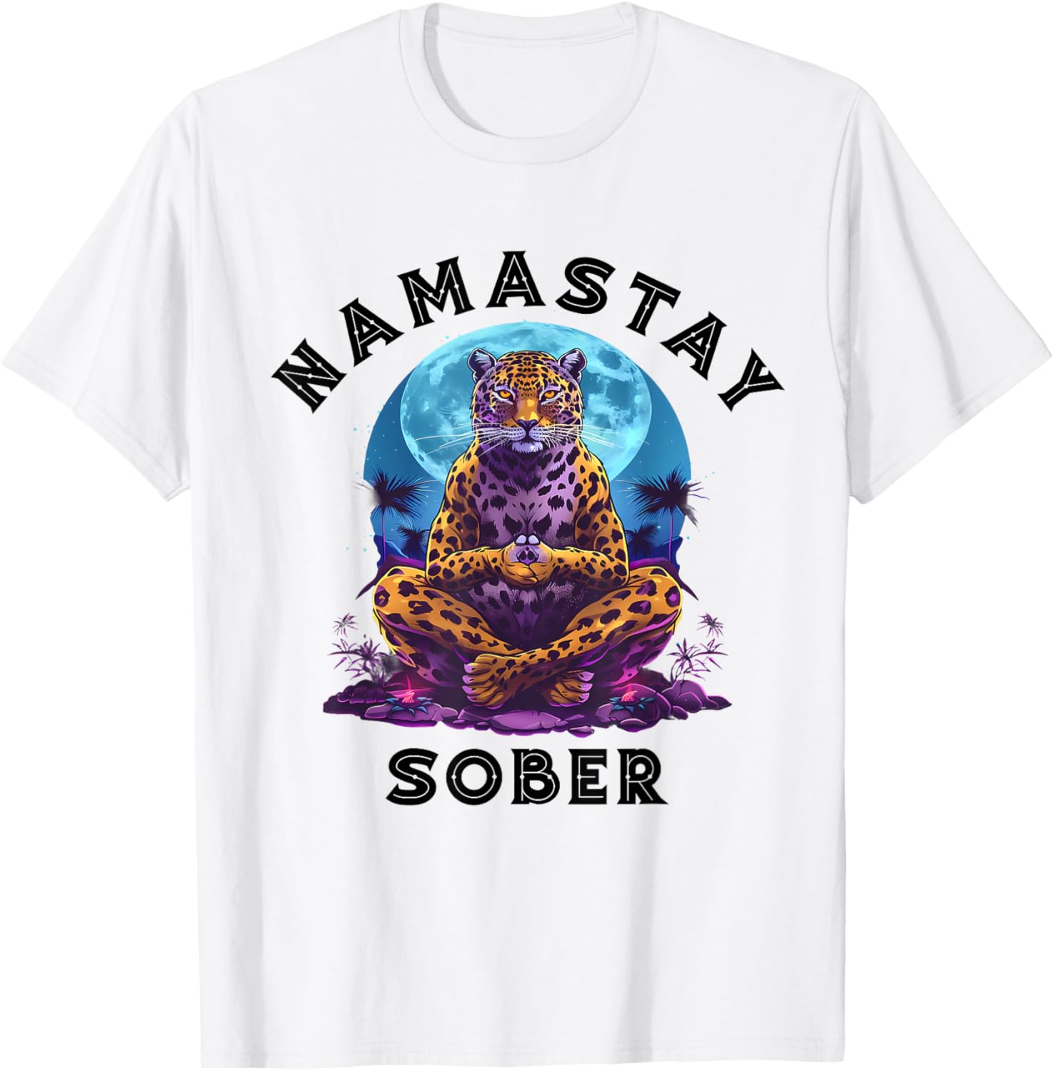 Namastay Sober Cheetah Nature Recovery Support Mediation Apparel Trending US Hot Right Now