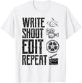 Funny Sarcastic Write Shoot Edit Repeat Movie Filmmaker Apparel | Trending 2025 | Comfort Daily Wear