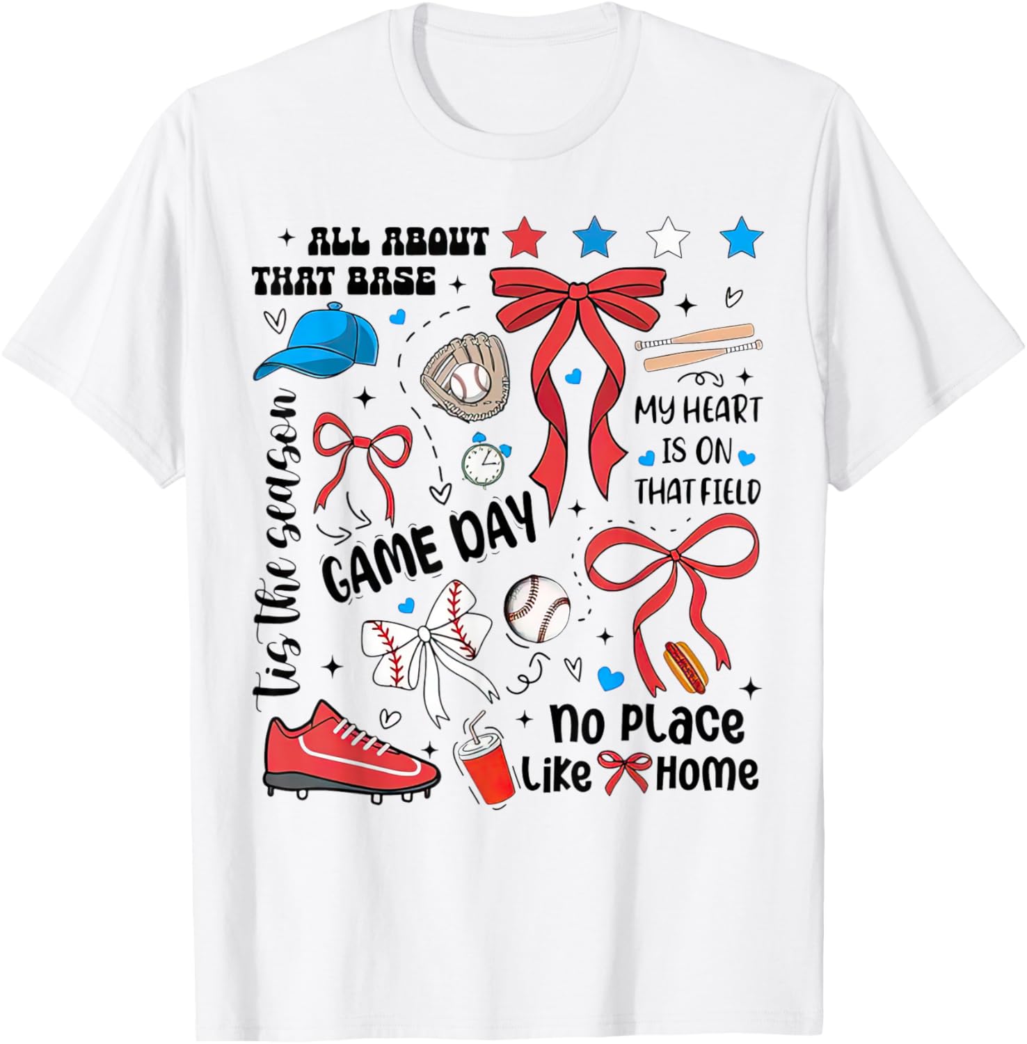 Game Day Baseball Coquette Mama No Place Like Home Retro Apparel | Premium Quality | Aesthetic Casual Look
