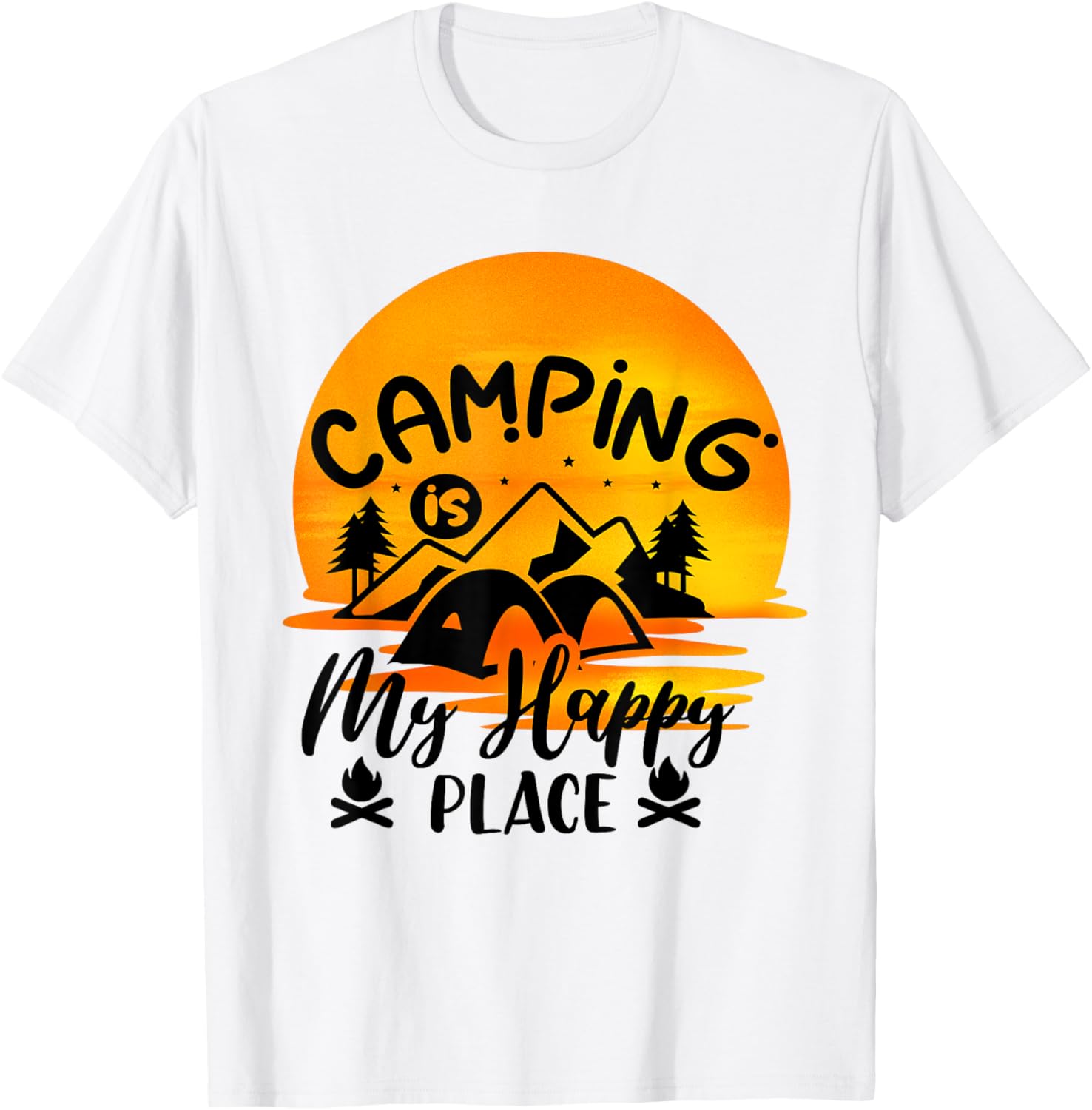 Retro Cool Camping is My Happy Place Apparel | Top Conversion Title | Perfect Gift Choice