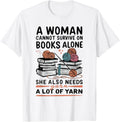 Woman Survives On Books Yarn Knitting Crochet Yarn Supply | Viral US Pick | Perfect for Crafters