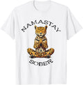 Namastay Sober Cheetah Mediation Narcotics Anonymous Buddha Apparel Streetwear Style US Top Pick