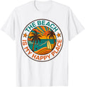 The Beach Is My Happy Place Retro Summer Beach Vacation Apparel | High Search Volume | Aesthetic Casual Look