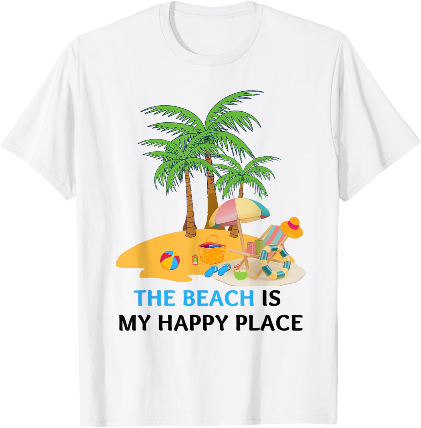The Beach Is My Happy Place - Summer Top Ocean Beach Lover Men Women Kids Apparel | US Viral Pick | Top Rated Comfort