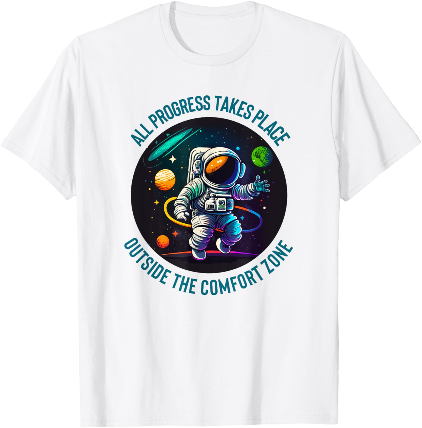 All Progress Takes Place Outside Comfort Zone Astronaut 5 Apparel | High Search Volume | High CTR Boost