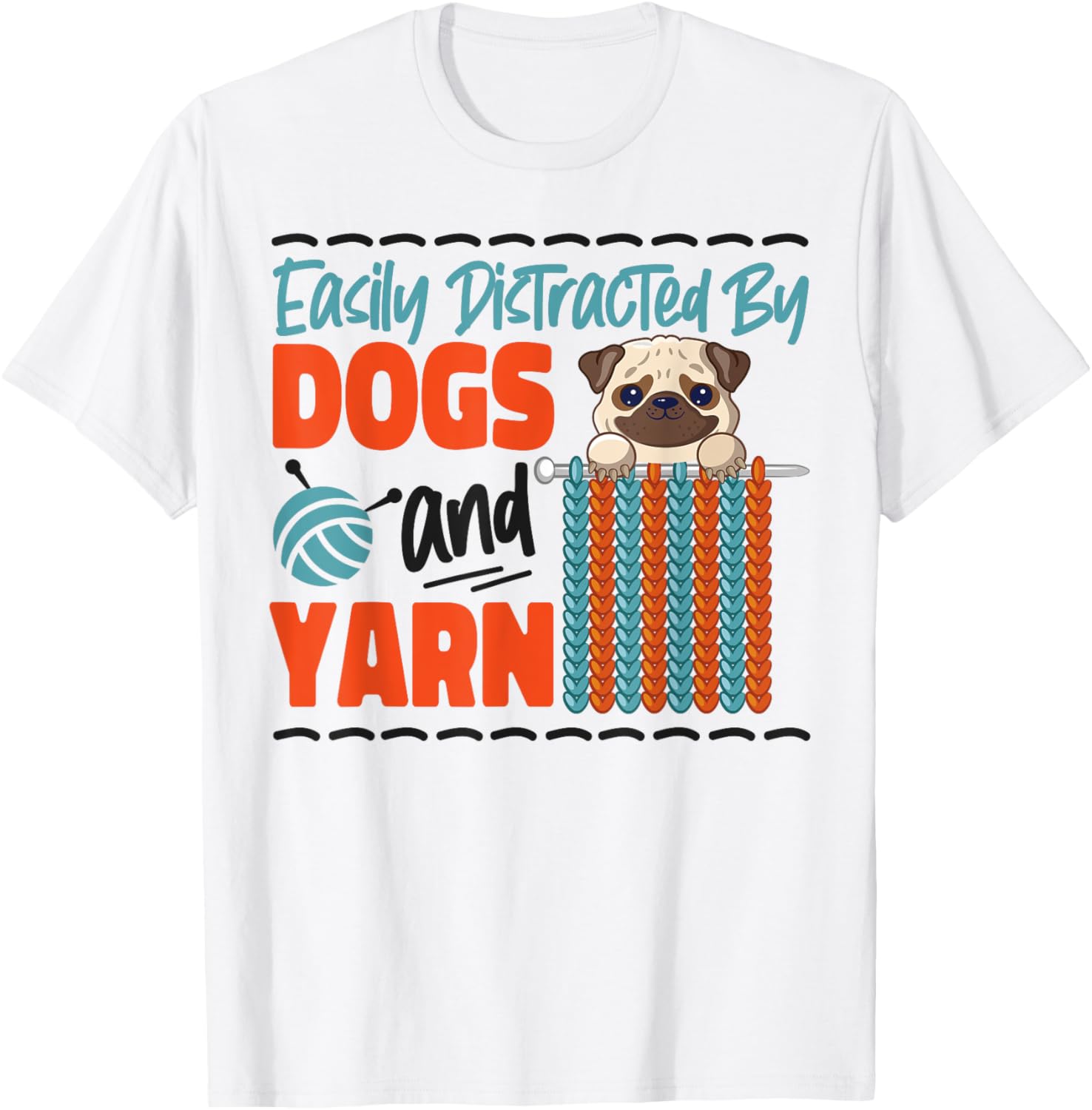Knitting Knitter Dog Pug Easily Distracted By Dogs And Yarn Yarn Supply | Trending 2025 | Best Seller Choice