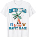 Hilton Head Island is my Happy Place Beach Palm Trees Summer Men Women Kids Apparel | Google Shopping Optimized | High CTR Boost