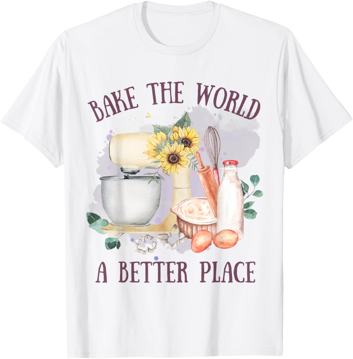 Bake the World A Better Place Vintage Cottagecore Funny Pun Apparel | Top Conversion Title | Daily Wear Essential