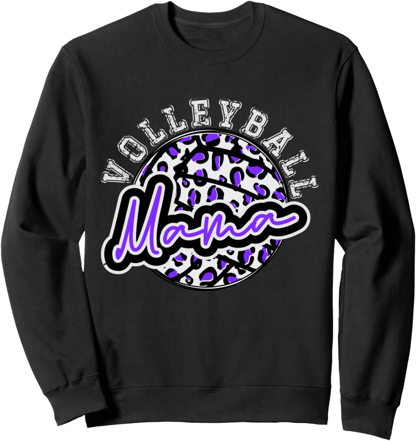 Leopard Cheetah Volleyball Purple Mama Shirt Womens Trendy Sweatshirt T Shirt High Search Demand Fan Favorite