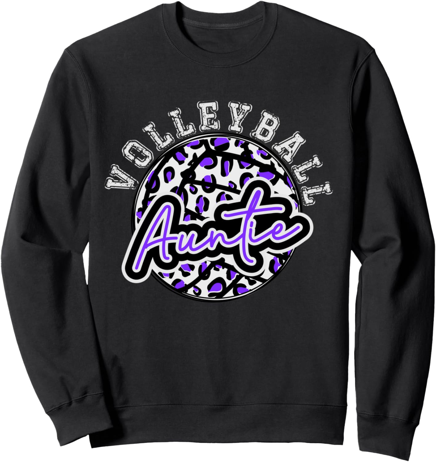 Leopard Cheetah Volleyball Purple Auntie Shirt Womens Trendy Sweatshirt T Shirt Trending US Everyday Wear
