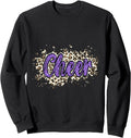 Cheer Shirt Megaphone Purple Leopard Cheetah Print Sweatshirt T Shirt High Search Demand Best Seller Look
