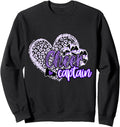 Cheer Captain Shirt Megaphone Purple Leopard Cheetah Print Sweatshirt T Shirt Streetwear Style US Top Pick