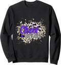Cheer Captain Purple Leopard Cheetah Splash Pom Poms Sweatshirt T Shirt High Search Demand Gift Ready