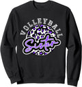 Leopard Cheetah Volleyball Purple Sister Shirt Womens Trendy Sweatshirt T Shirt Premium Print Everyday Wear