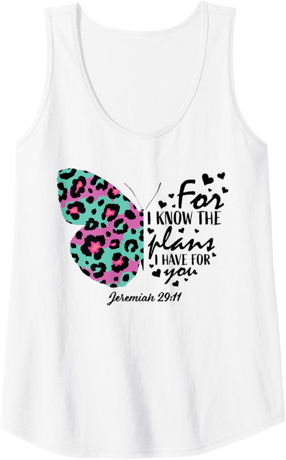 Womens Purple Turquoise Butterfly Cheetah Print Christian Religious Tank Top Tank Top Trending US Everyday Wear