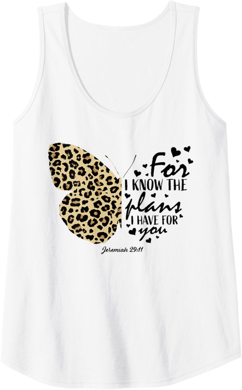 Womens Cute Butterfly Cheetah Print Christian Bible Verse Graphic Tank Top Tank Top Viral TikTok Find Gift Ready