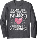 Love Knitting Shirt for Women Grandma Mother Yarn Knit Long Sleeve T-Shirt | Viral US Pick | Best Seller Choice