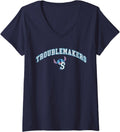 Womens Disney Lilo & Stitch Troublemakers u201CS u201D Collegiate Team Sport V-Neck Apparel | Trending 2025 | Must-Have ...