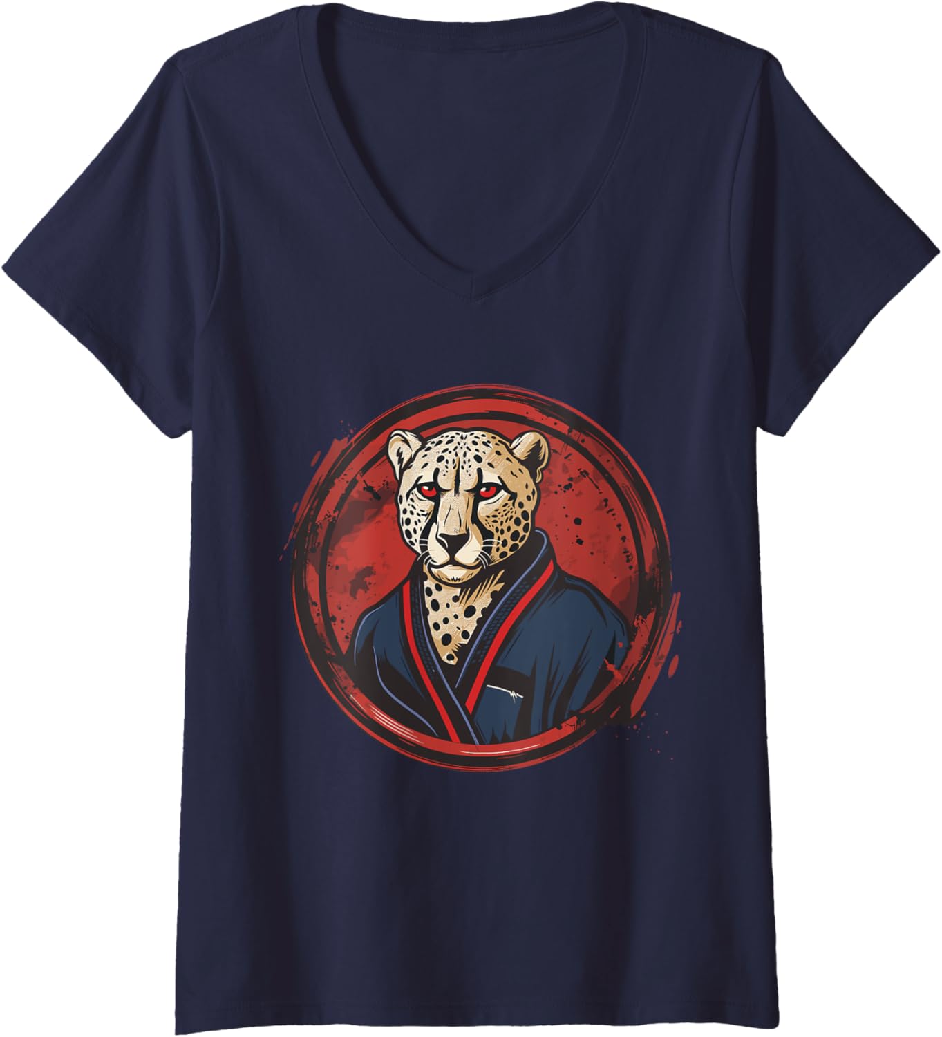 Womens Safari Leopard Cheetah Judo Cheetah Brazilian Jiu Jitsu life V Neck Apparel Premium Print Best Seller Look