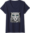 Womens Cheetah artistic colorful Cheetah Lover V Neck Apparel Streetwear Style Fan Favorite
