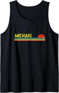 Michael First Name Logo Retro Sunset Surfer Style Michael Tank Top Tank Top | Perfect Gift Idea