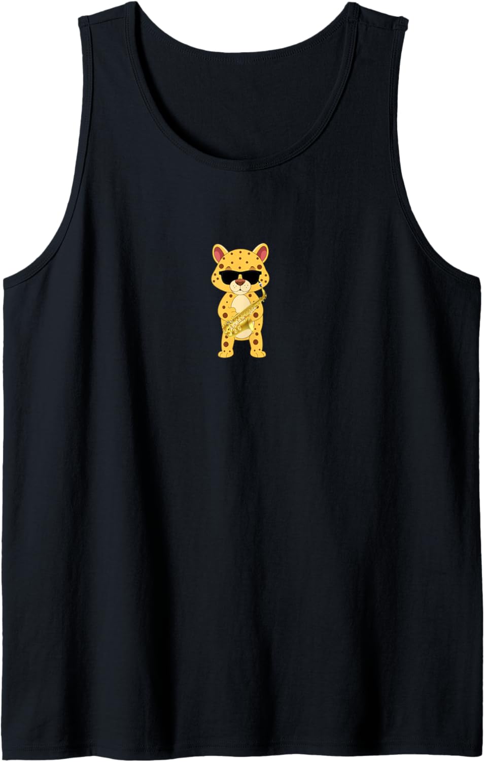 Funny Cheetah Wearing Sunglasses Playing Saxophone Tank Top Tank Top Streetwear Style Hot Right Now
