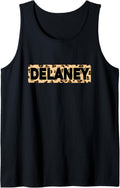 Funny Delaney Leopard Print Personalized Name Delaney Tank Top Tank Top High Search Demand Everyday Wear