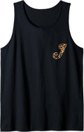 Womens Leopard Cheetah Print Monogram Initial LETTER J Tank Top Tank Top Streetwear Style Best Seller Look