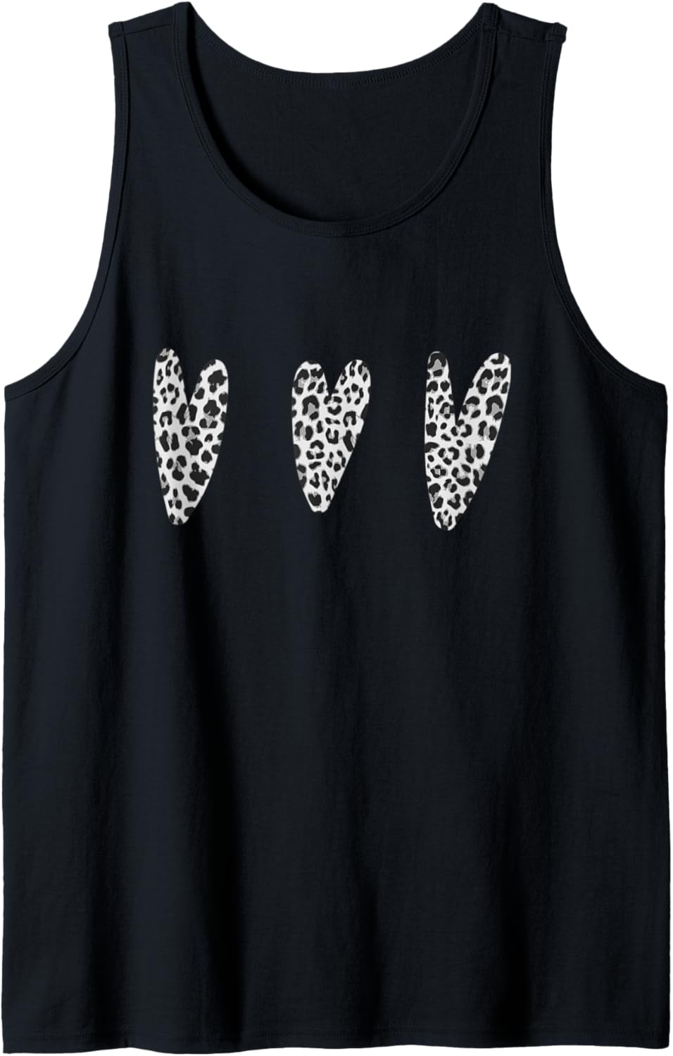 Black Gray Leopard Cheetah Hearts Tank Top Tank Top Comfort Fit US Top Pick
