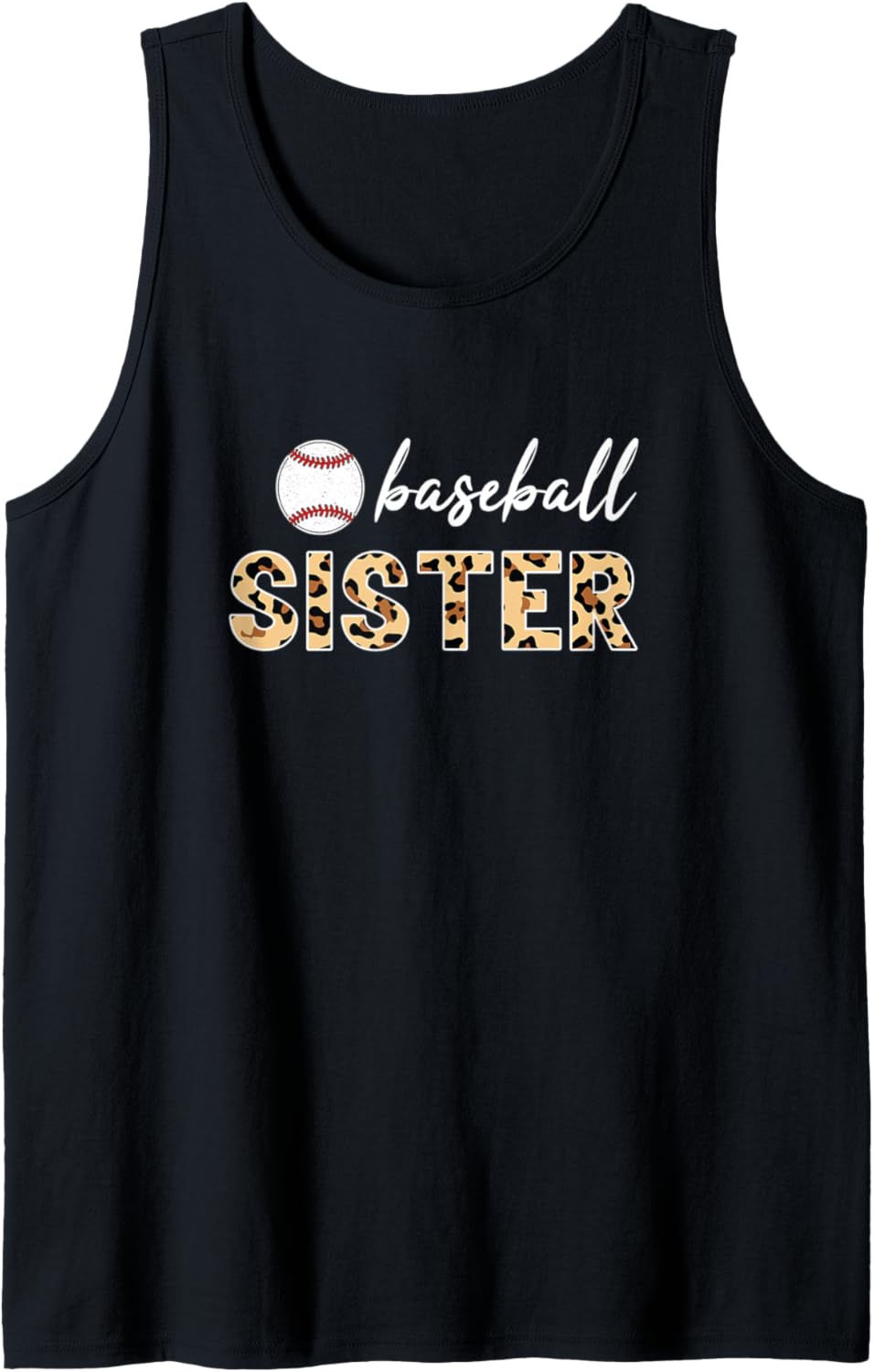 Baseball Sister Leopard Print Softball Funny Mothers Day Tank Top Tank Top Trending US Hot Right Now