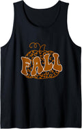 Fall Cheetah Pumpkin Retro Groovy Tank Top Tank Top Trending US Gift Ready
