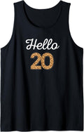 Hello 20 Birthday Leopard Cheetah Animal Print 20th Birthday Tank Top Tank Top Viral TikTok Find Fan Favorite