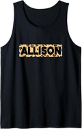 Funny Allison Leopard Print Personalized Name Allison Tank Top Tank Top Streetwear Style Everyday Wear