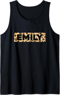 Funny Emily Leopard Print Personalized Name Emily Tank Top Tank Top Trending US Hot Right Now