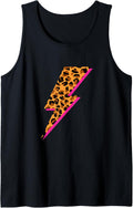 Leopard Print Lightning Bolt Cheetah Pattern Hot Pink Tank Top Tank Top Trending US Everyday Wear