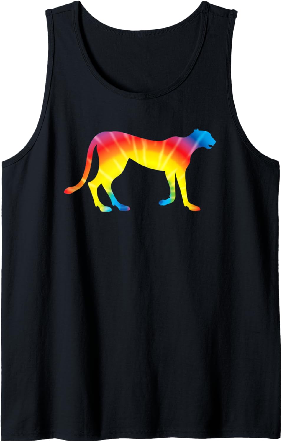 Tie Dye Cheetah Rainbow Print Cougar Hippie Peace Gift Tank Top Tank Top Viral TikTok Find Everyday Wear