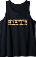 Funny Elsie Leopard Print Personalized Name Elsie Tank Top Tank Top Premium Print Gift Ready