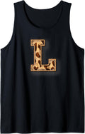 Cute Letter L Initial Name Leopard Cheetah Animal Print Tank Top Tank Top Premium Print US Top Pick